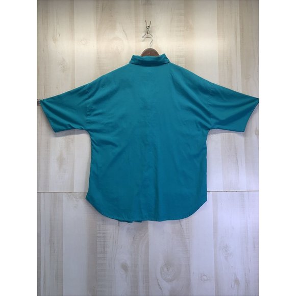 Vintage Touché LA Teal Embellished Womens Top Medium-10219 - Picture 9 of 11